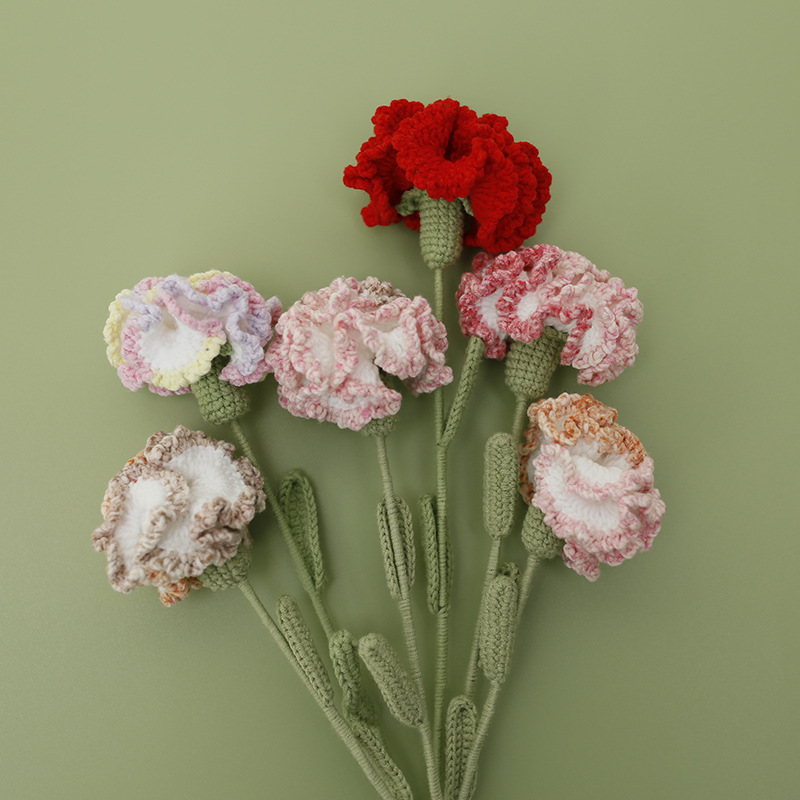 あみぐるみかぎ針編み糸カーネーション家の装飾ウール手編み花ロ - Yarn Home Decor のレビューと価格