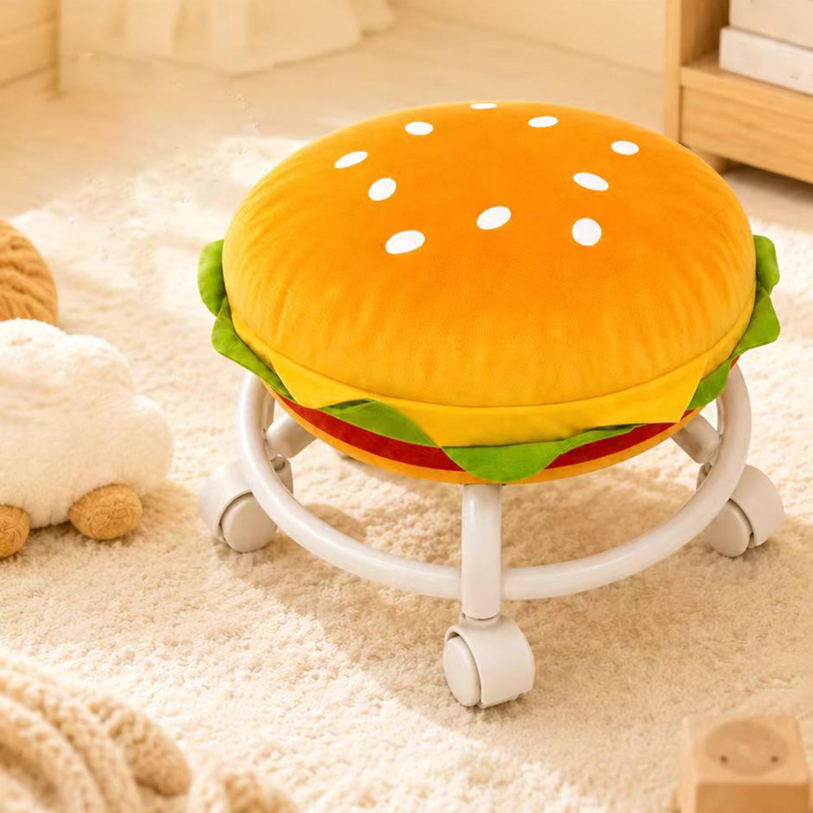 車輪付きスツール ソフトでキュートで快適なハンバーガー型装飾 - Home Decor On Wheels のレビューと価格