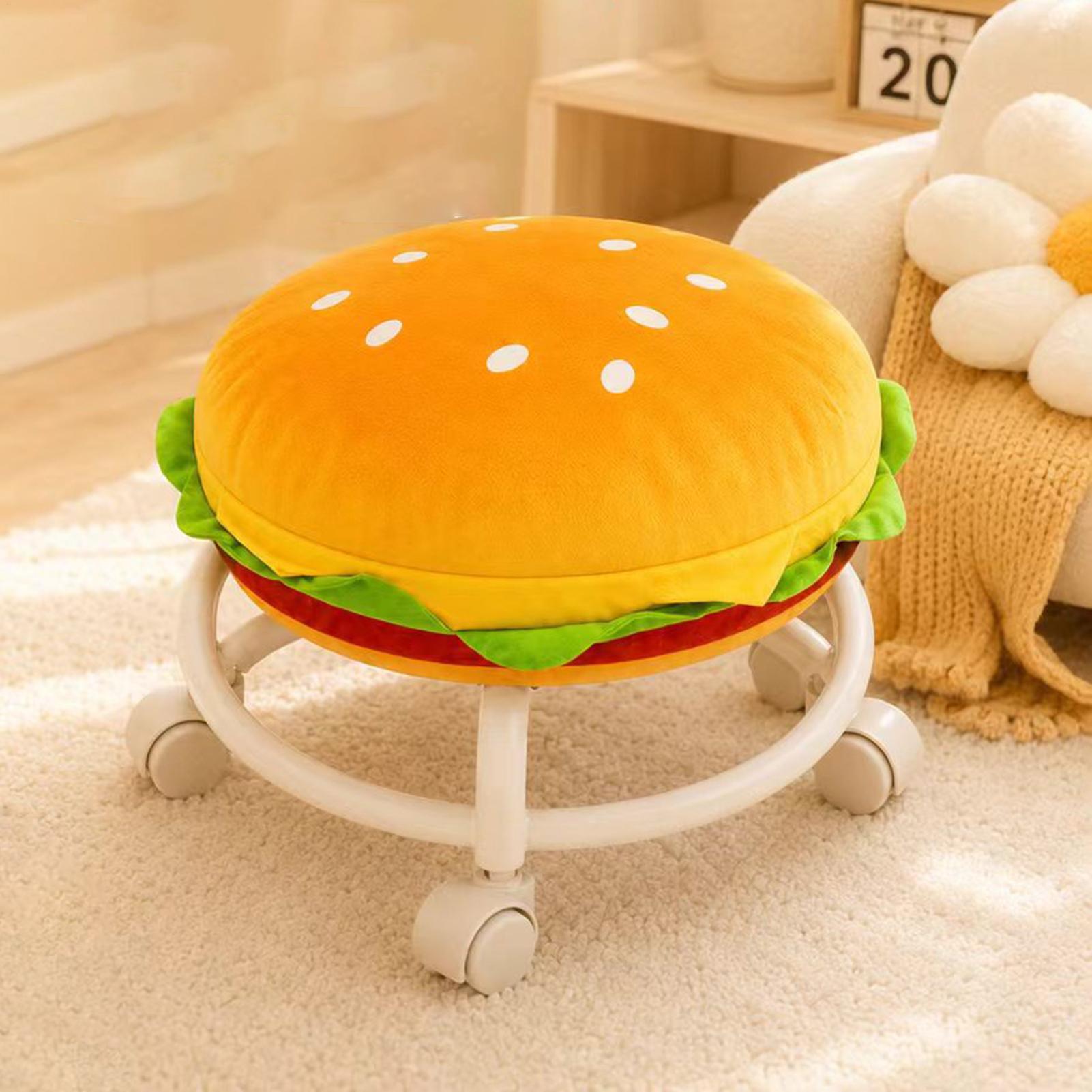 車輪付きスツール ソフトでキュートで快適なハンバーガー型装飾 - Home Decor On Wheels のレビューと価格