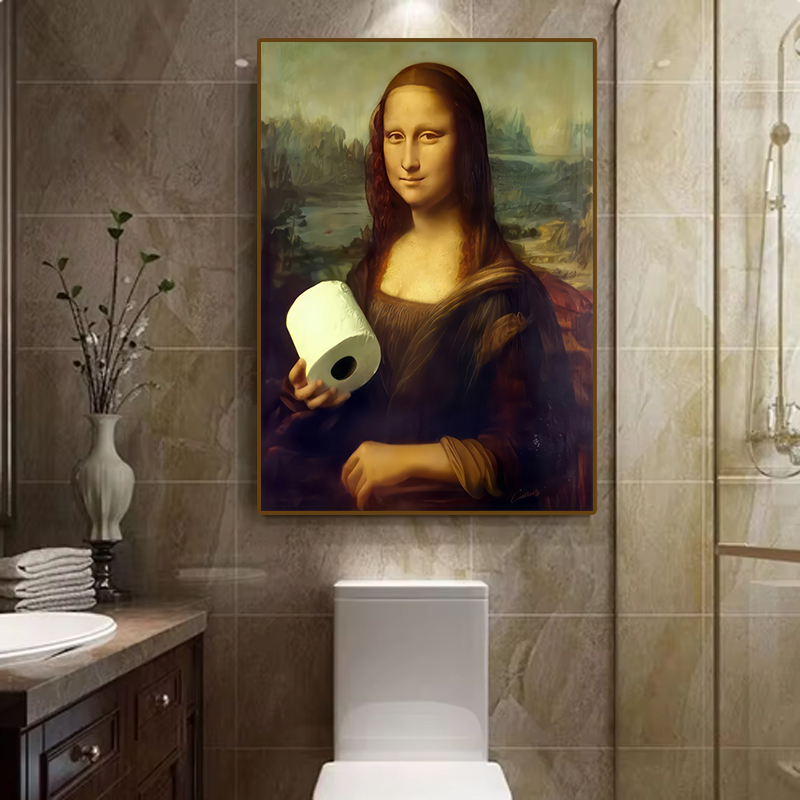 1ピース 面白い抽象的なバスルームトイレの家の装飾、額縁なし - Home Decor Design Interior のレビューと価格