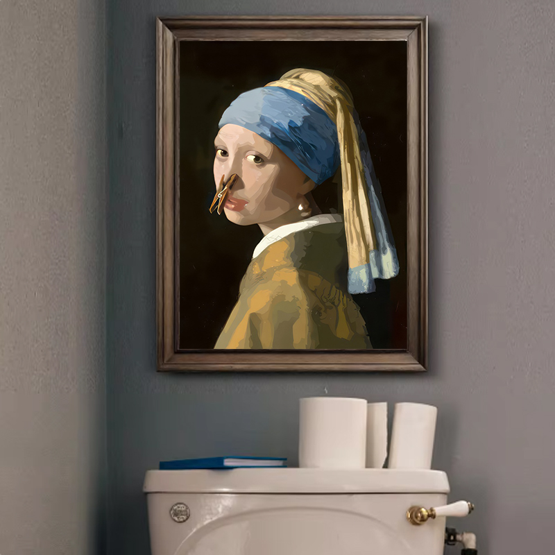 1ピース 面白い抽象的なバスルームトイレの家の装飾、額縁なし - Home Decor Design Interior のレビューと価格