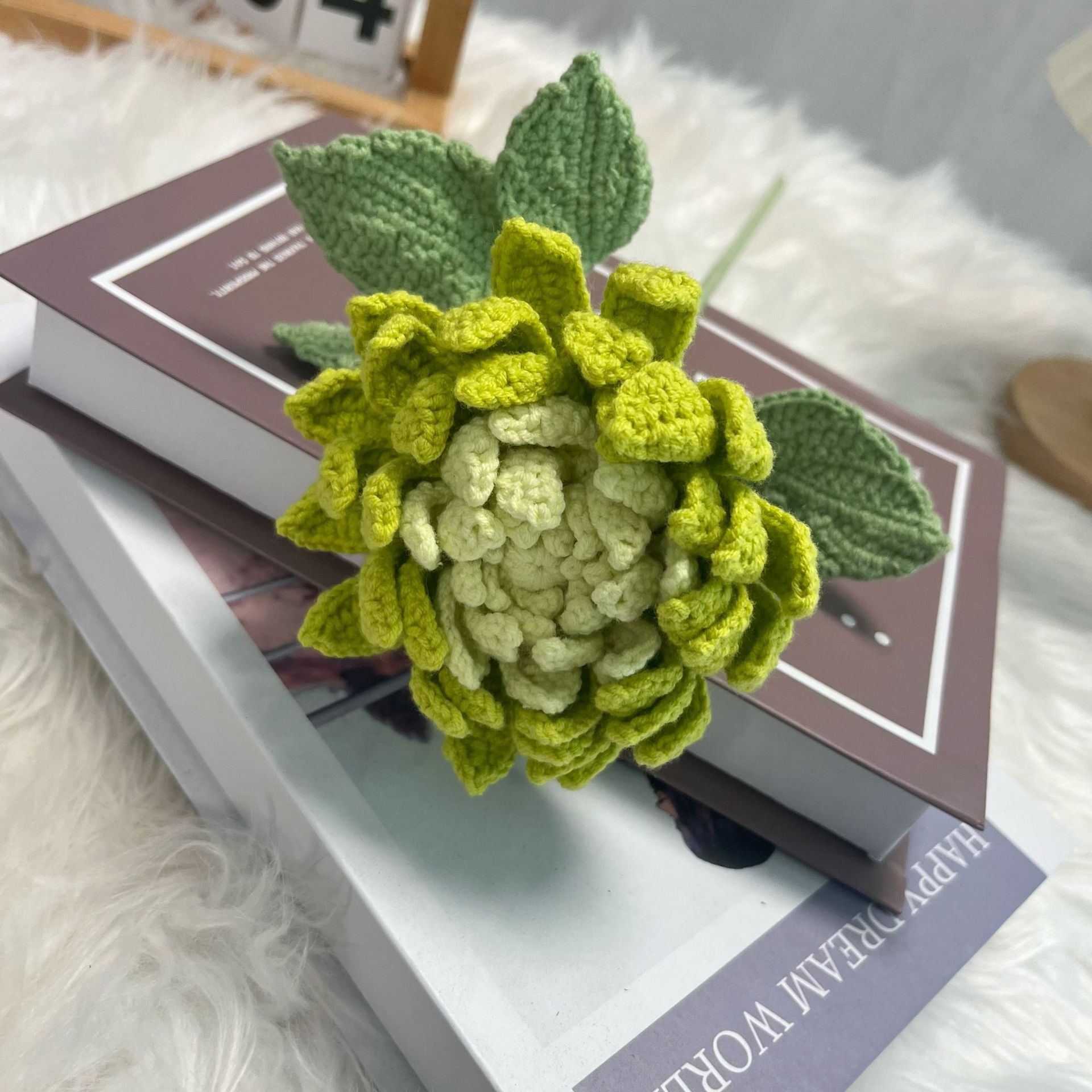 ダリア完成品手作りブーケホームデコレーションフック織りギフト - Yarn Home Decor のレビューと価格