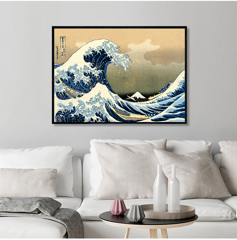 1ピースフレームレス「神奈川沖浪裏」浮世絵日本美術ヴィンテー - Home Decor Japandi のレビューと価格