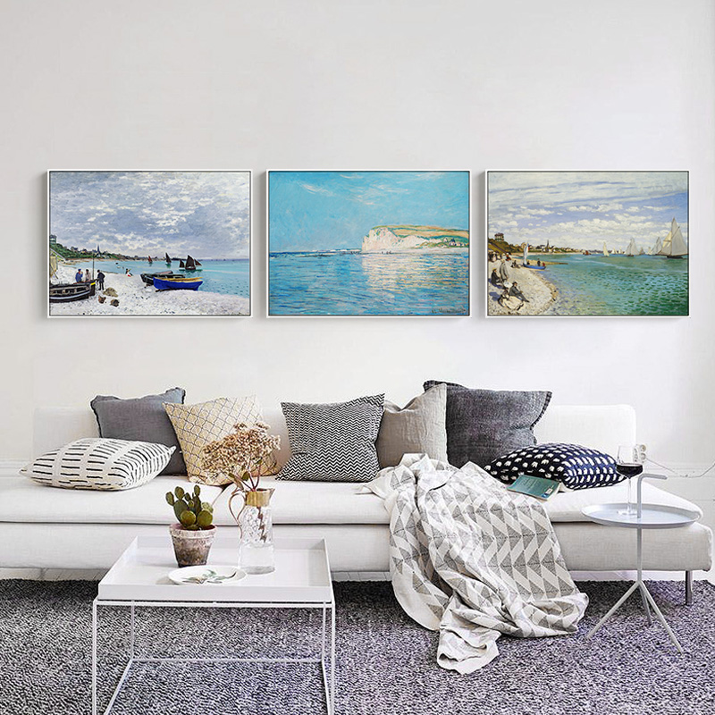 有名なモネポスターキャンバス絵画現代抽象風景壁アート北欧プリ - Home Decor Japandi のレビューと価格