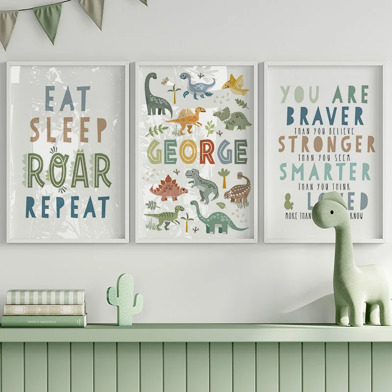 ジュラ紀恐竜壁アートキャンバス絵画北欧恐竜ポスターやプリント - Home Decor Japandi のレビューと価格