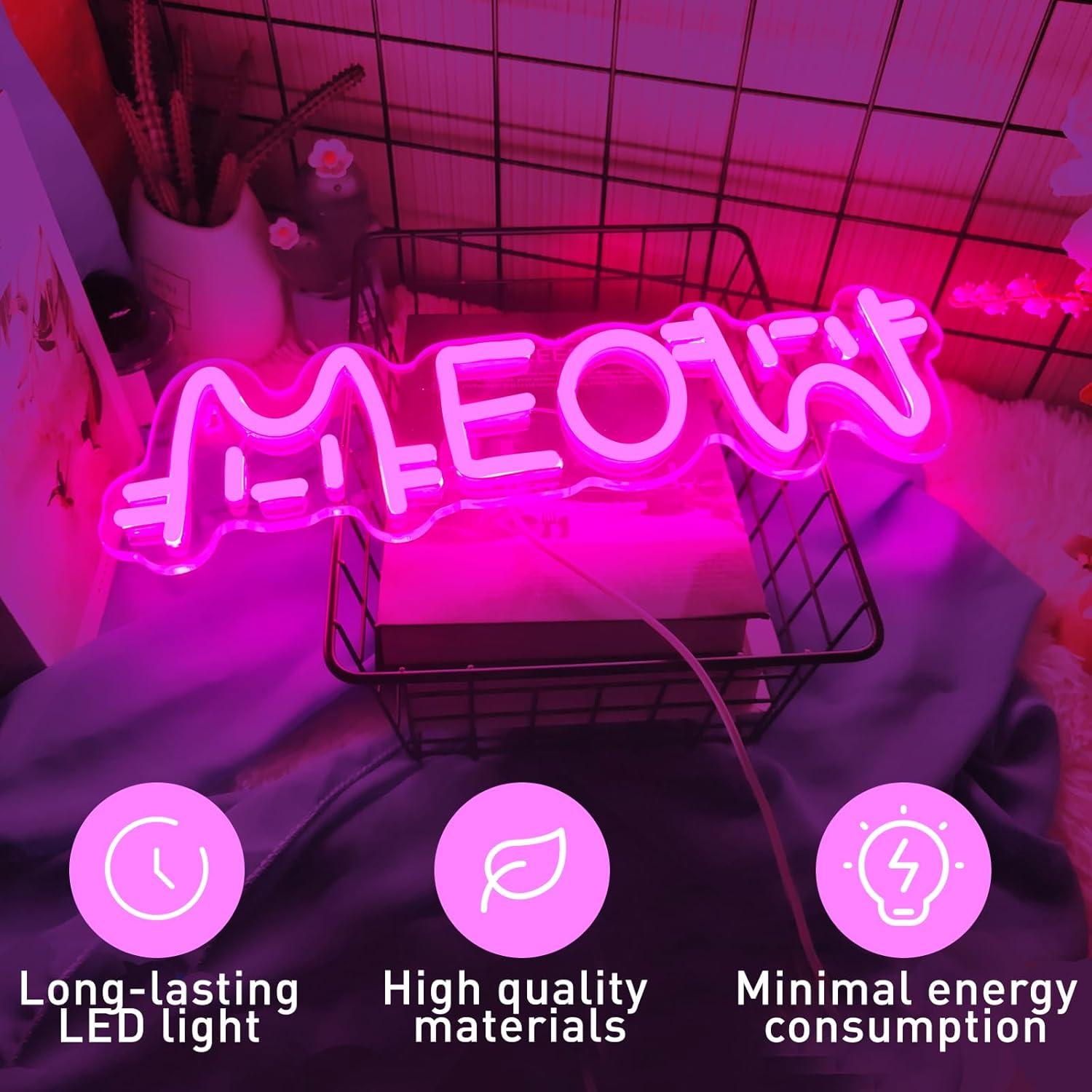 ニャーネオンサインキャットUSB電源LED調光ネオンライト寝 - Home Decor Cat のレビューと価格