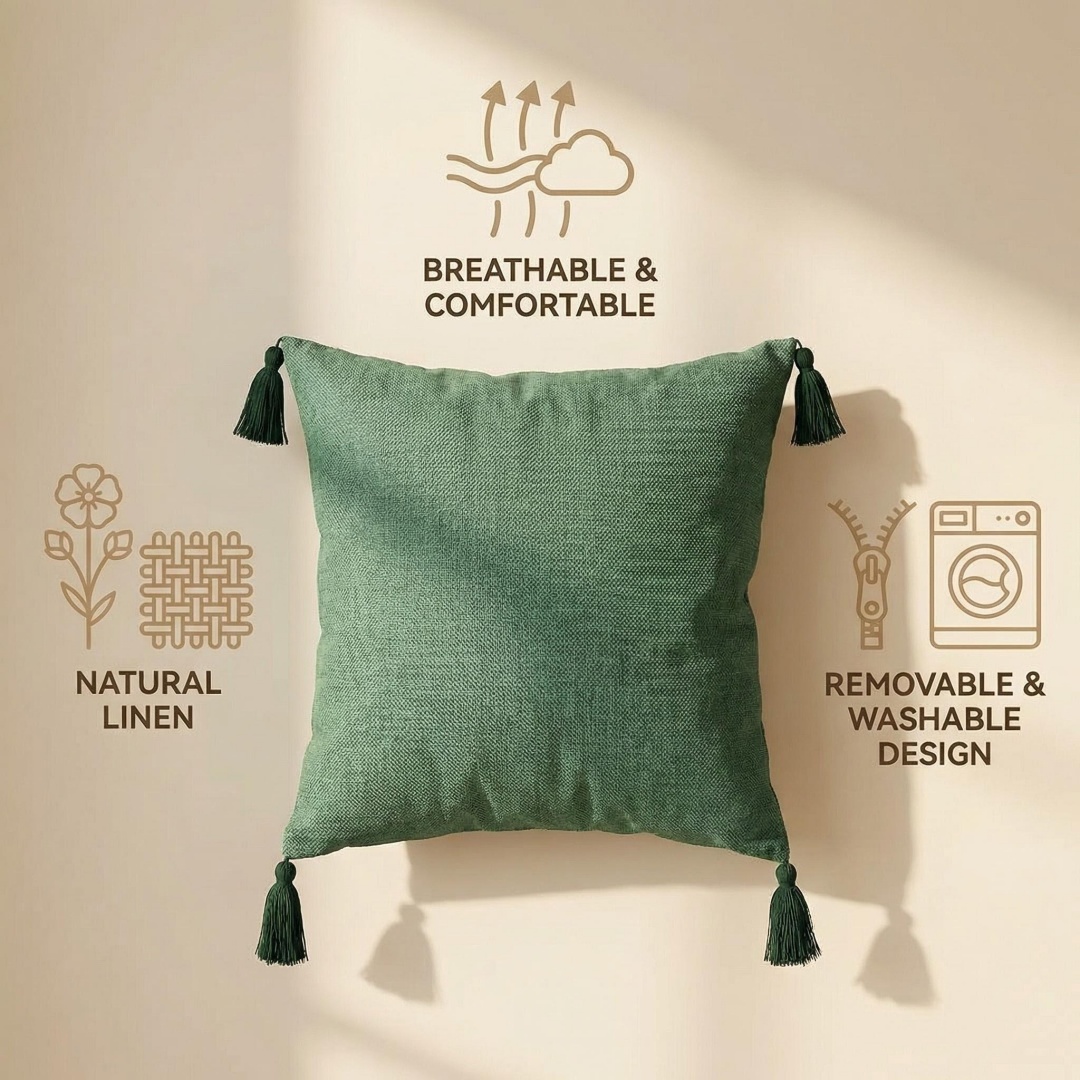 北欧風テクスチャの糸染め抽象ジャカード綿麻枕+クッション、枕 - Yarn Home Decor のレビューと価格