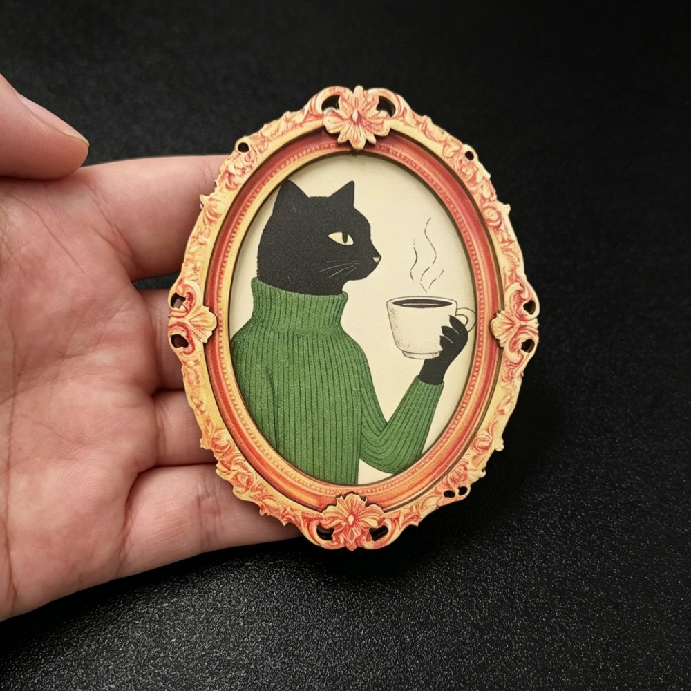 かわいい猫の冷蔵庫マグネット - 愛らしい白黒の猫のデザイン - Home Decor Cat のレビューと価格