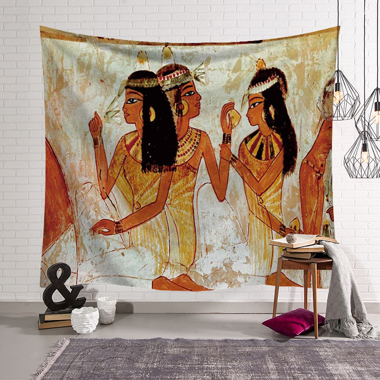 黄色の古代エジプトの古い文化がプリントされたヒッピーエジプト - Home Decor Egypt のレビューと価格