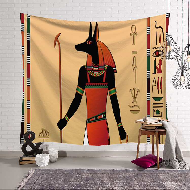 黄色の古代エジプトの古い文化がプリントされたヒッピーエジプト - Home Decor Egypt のレビューと価格