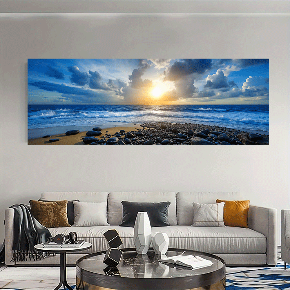 1PC-キャンバスポスター非フレーム化された海の夕日ビーチパ - Home Decor Design Interior のレビューと価格