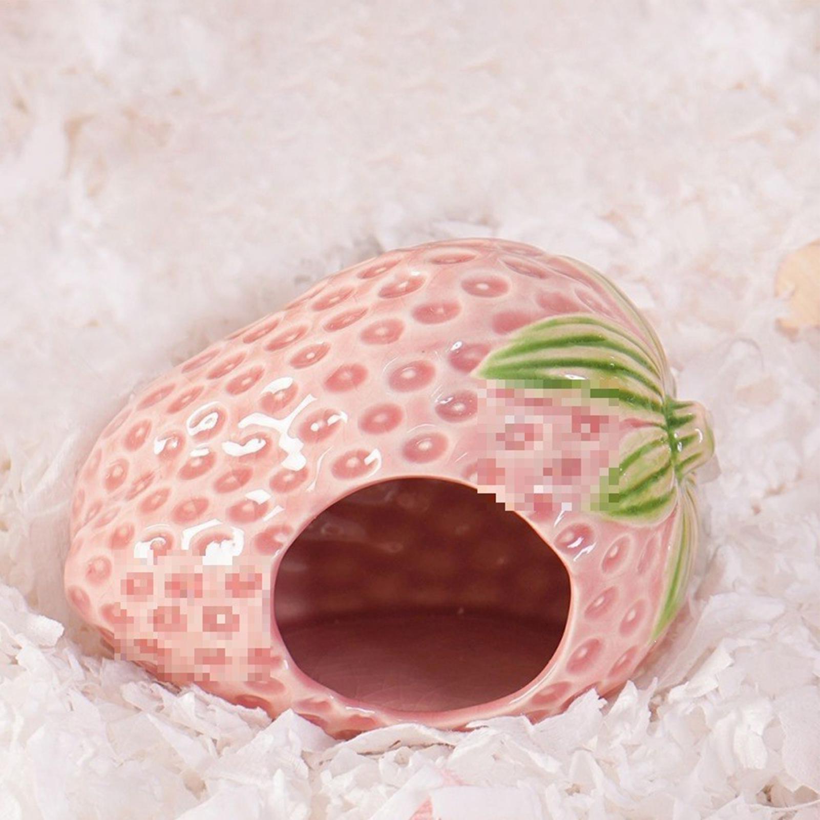 ハムスター用セラミック製ハウス。イチゴのデザインで、ハムスタ - Home Decor Habitat のレビューと価格