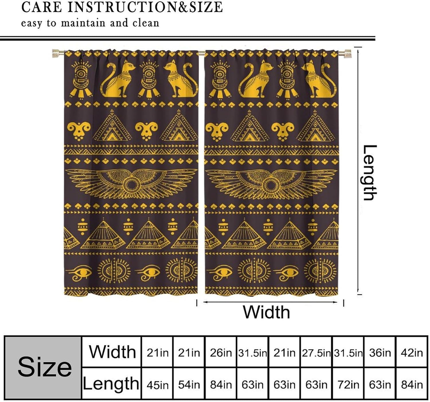 神秘的な古代エジプトのカーテン、黒猫の部族、エジプトのピラミ - Home Decor Egypt のレビューと価格