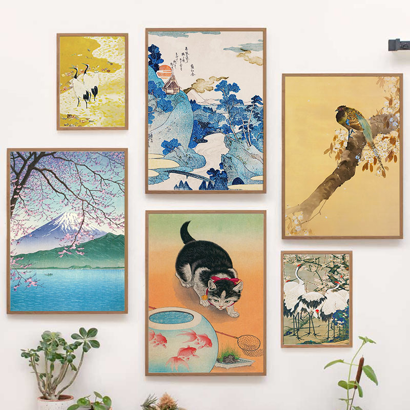 日本の葛飾北斎キャンバス絵画ウォールアートポスタープリント富 - Home Decor Japandi のレビューと価格
