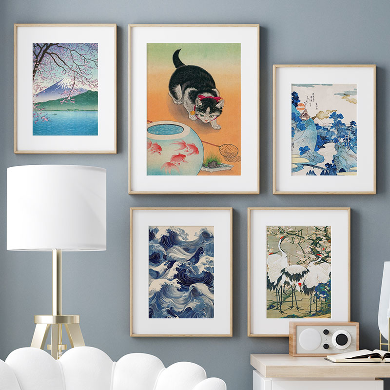 日本の葛飾北斎キャンバス絵画ウォールアートポスタープリント富 - Home Decor Japandi のレビューと価格