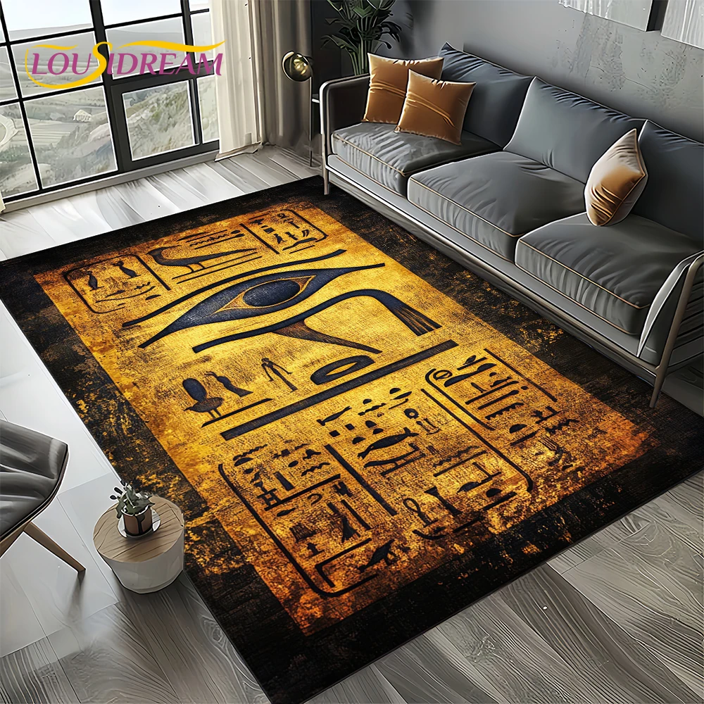 2025 古代エジプト象形文字神話壁画カーペットラグリビング - Home Decor Egypt のレビューと価格
