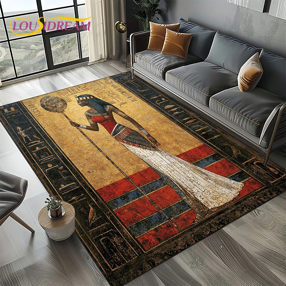2025 古代エジプト象形文字神話壁画カーペットラグリビング - Home Decor Egypt のレビューと価格