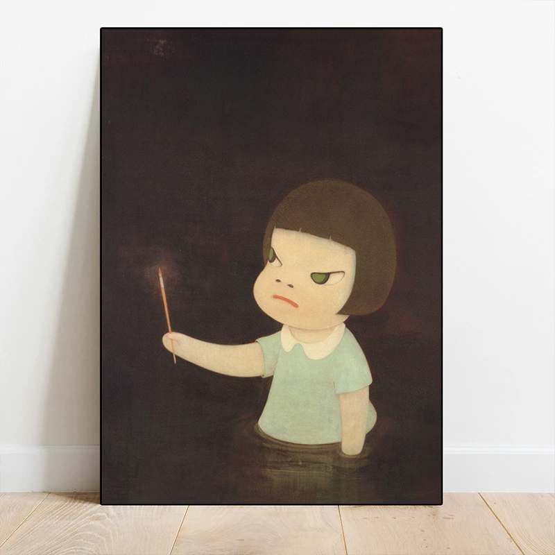 1pc フレームレスキャンバス絵画吉本奈良夢人形ポスターとプ - Geometric Wall Art のレビューと価格