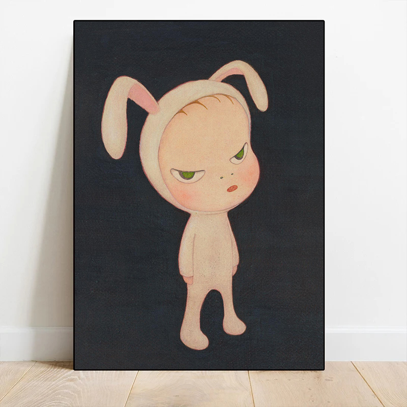 1pc フレームレスキャンバス絵画吉本奈良夢人形ポスターとプ - Geometric Wall Art のレビューと価格