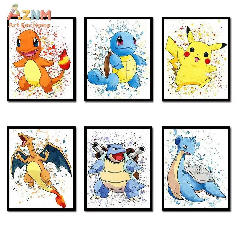 1PC、アニメポケモンキャンバス絵画フシギダネポスターとプリ - Geometric Wall Art のレビューと価格