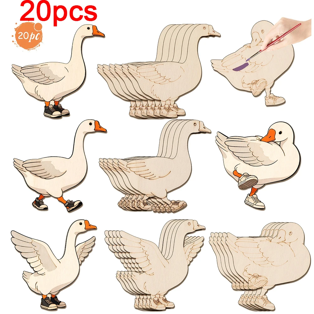 20個入り未完成木製クラフトセット 4種類のガチョウのオーナ - Home Decor Diy のレビューと価格